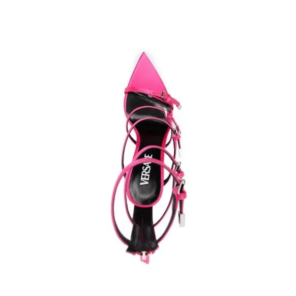NWT 🎀 Versace 🎀 Sexy Pin-Point 120mm strappy sandals hot pink 38